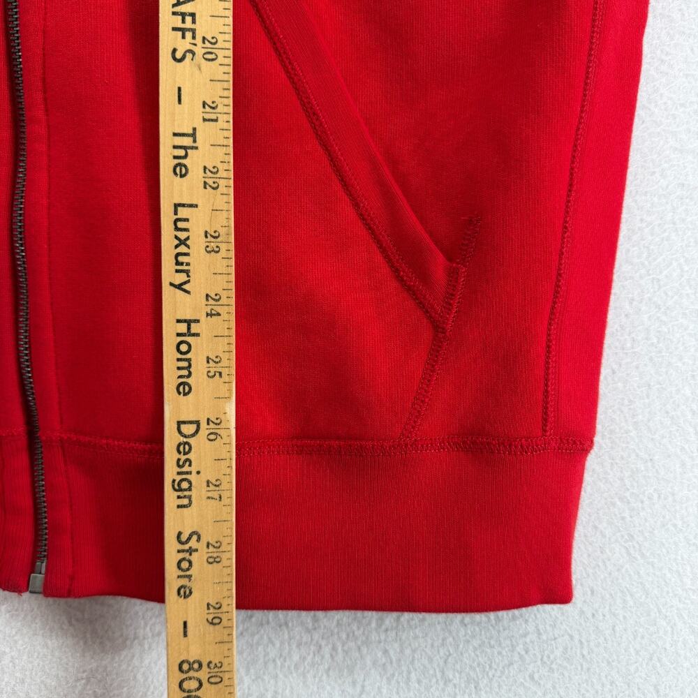 POLO RALPH LAUREN Hoodie L Fleece Lined Full Zip Sweatshirt Waffle Hood Red - Picture 12 of 15